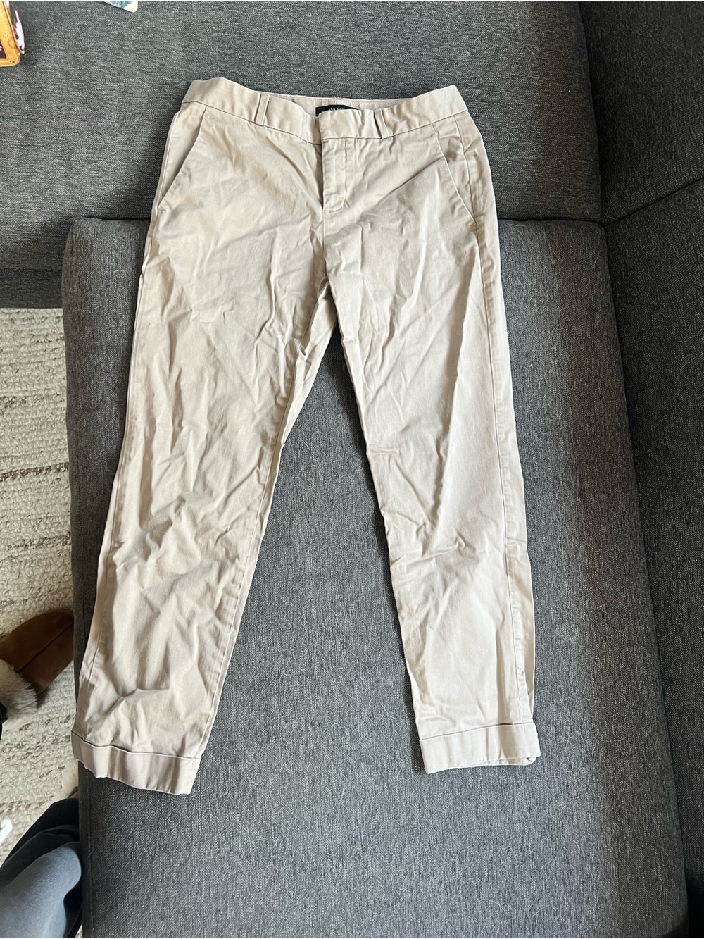 Women’s Casual Slim Chino Pants in Light Beige